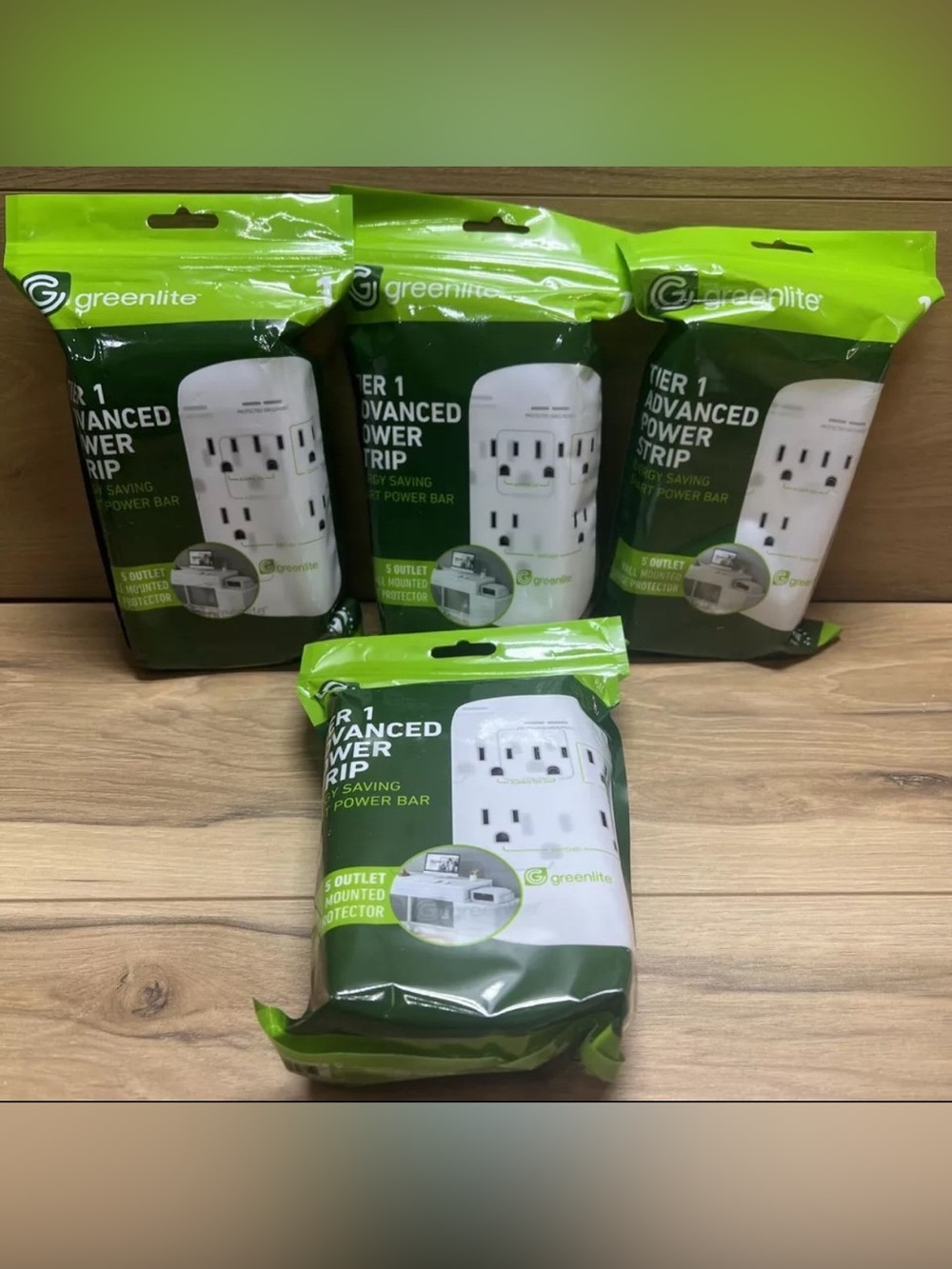 x4 - 5 outlet Power Strip Surge Protector Wall mount 4-PACK entension
